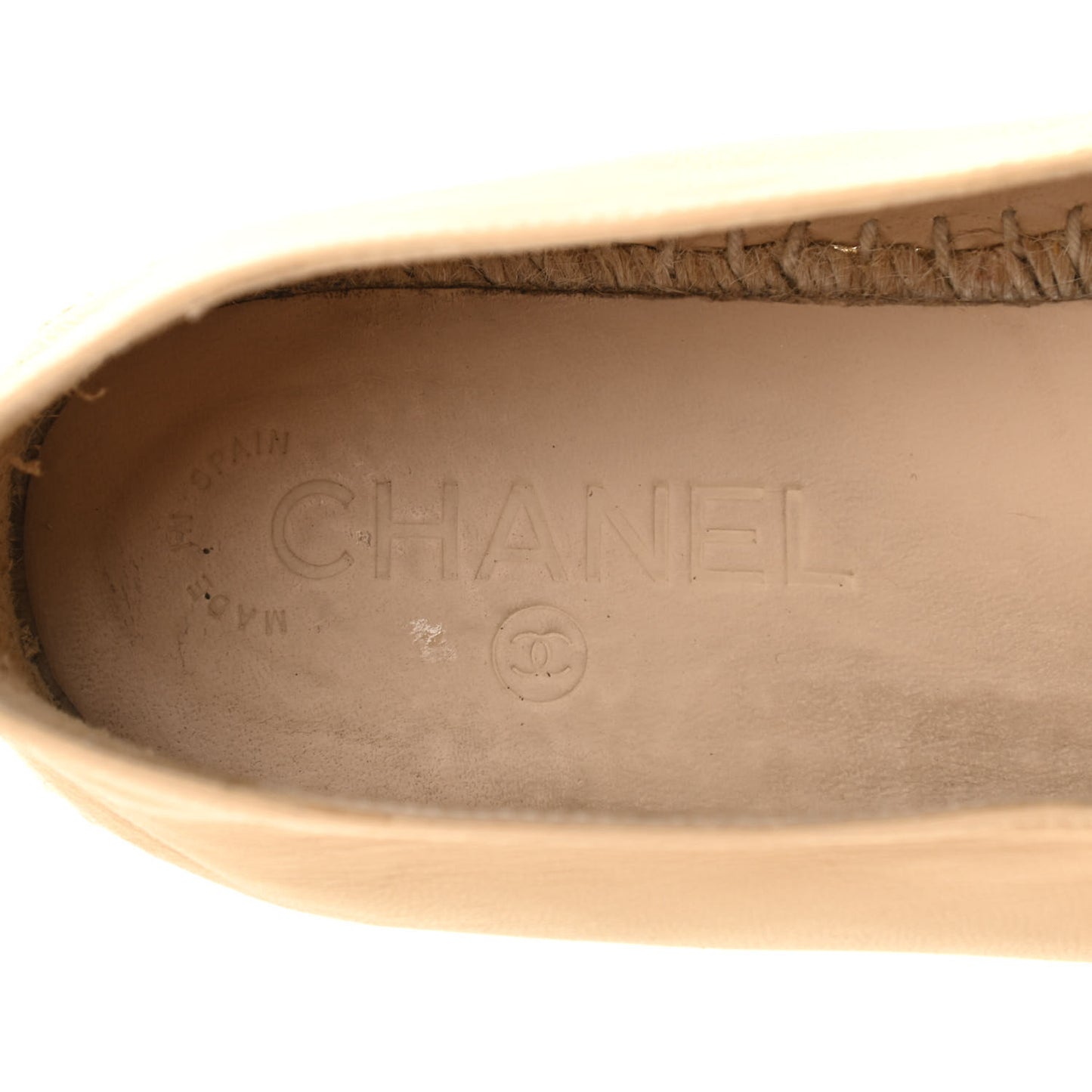 Lambskin CC Espadrilles 39 Beige Black