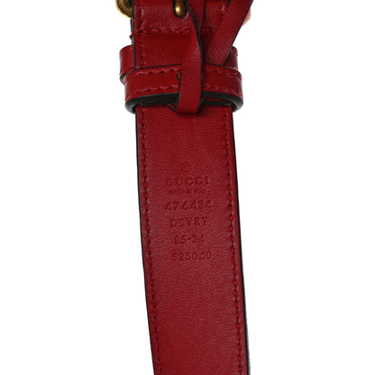 Gucci Calfskin Matelasse GG Marmont Belt Bag 85 34 Hibiscus Red 10 of 10