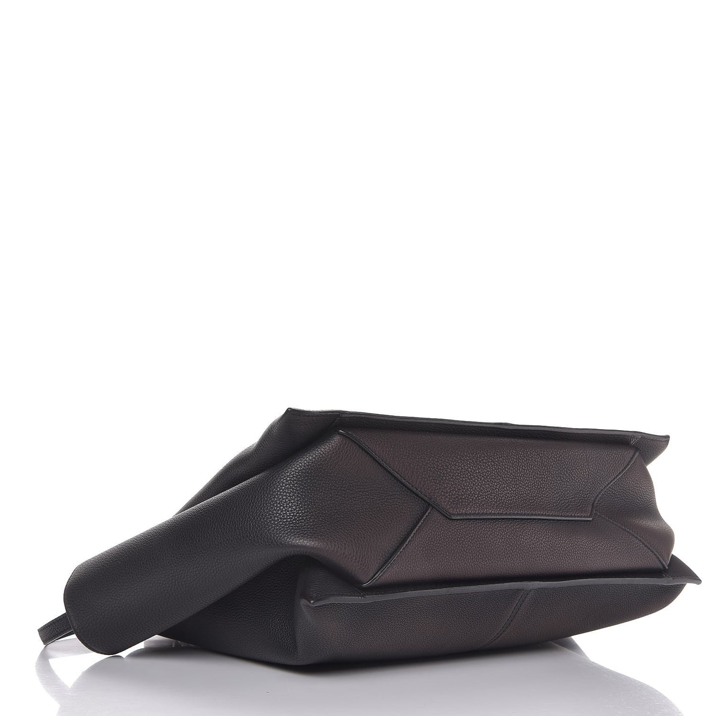 Baby Grained Calfskin Medium Tri-Fold Bag Black