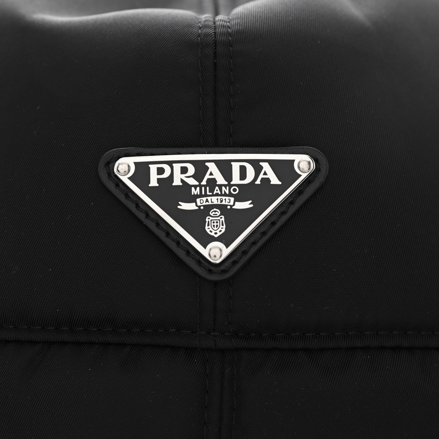 Prada Re-Nylon Curly Faux Fur Mens Ear Flap Baseball Hat M Black Cerise 8 of 9