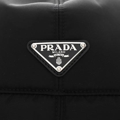 Prada Re-Nylon Curly Faux Fur Mens Ear Flap Baseball Hat M Black Cerise 8 of 9