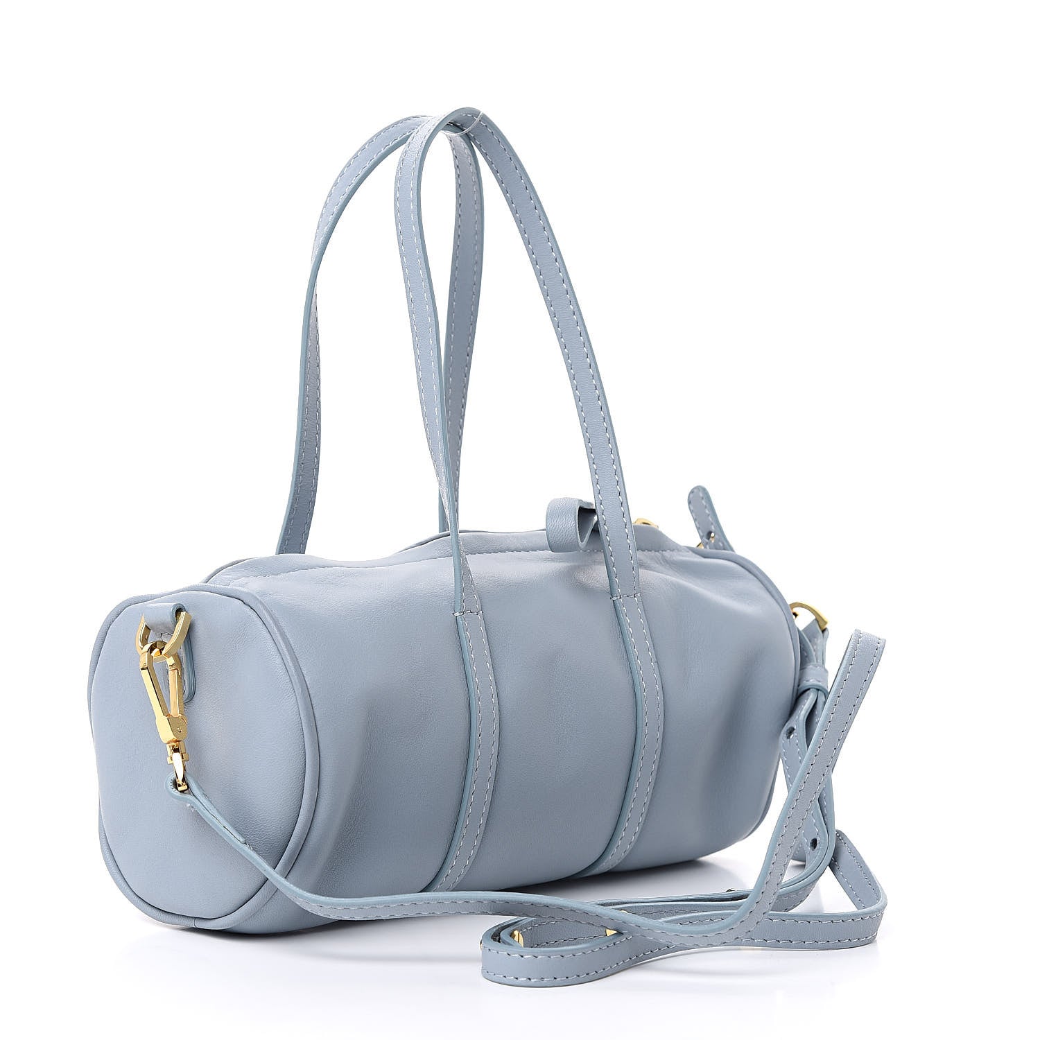 Mansur Gavriel Calfskin Mini Duffel Bag Grey Blue 3 of 8