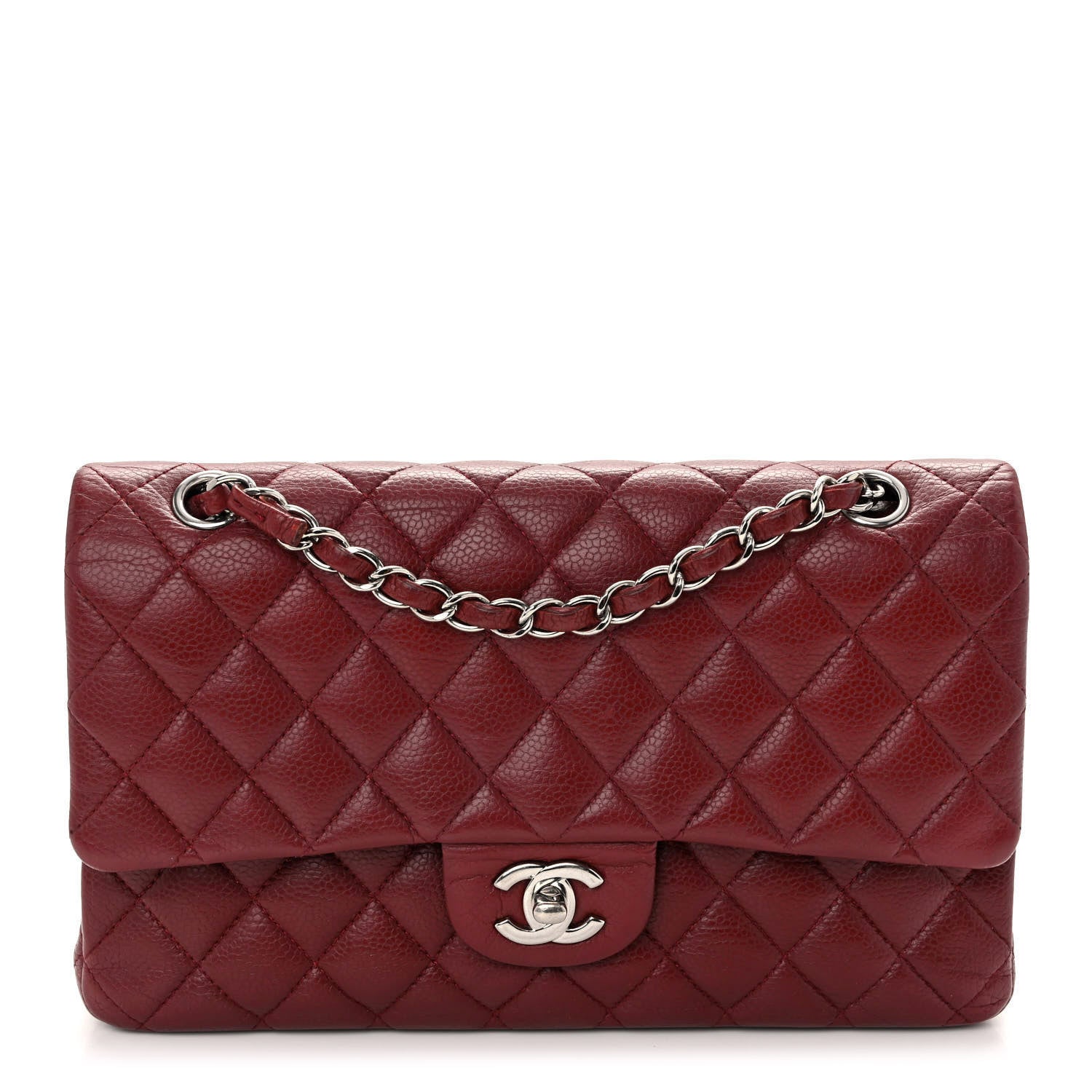 Chanel Caviar Quilted Medium Double Flap Dark Red 1 of 10