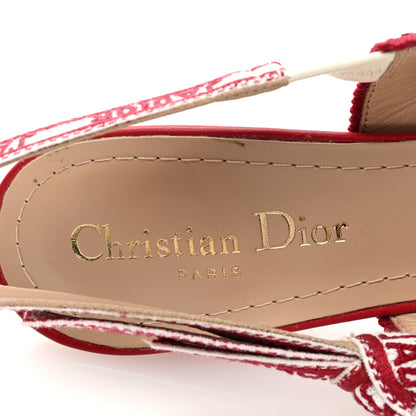 Christian Dior Technical Canvas Ribbon J Adior Slingback 100mm Pumps 36 Cherry 8 of 8