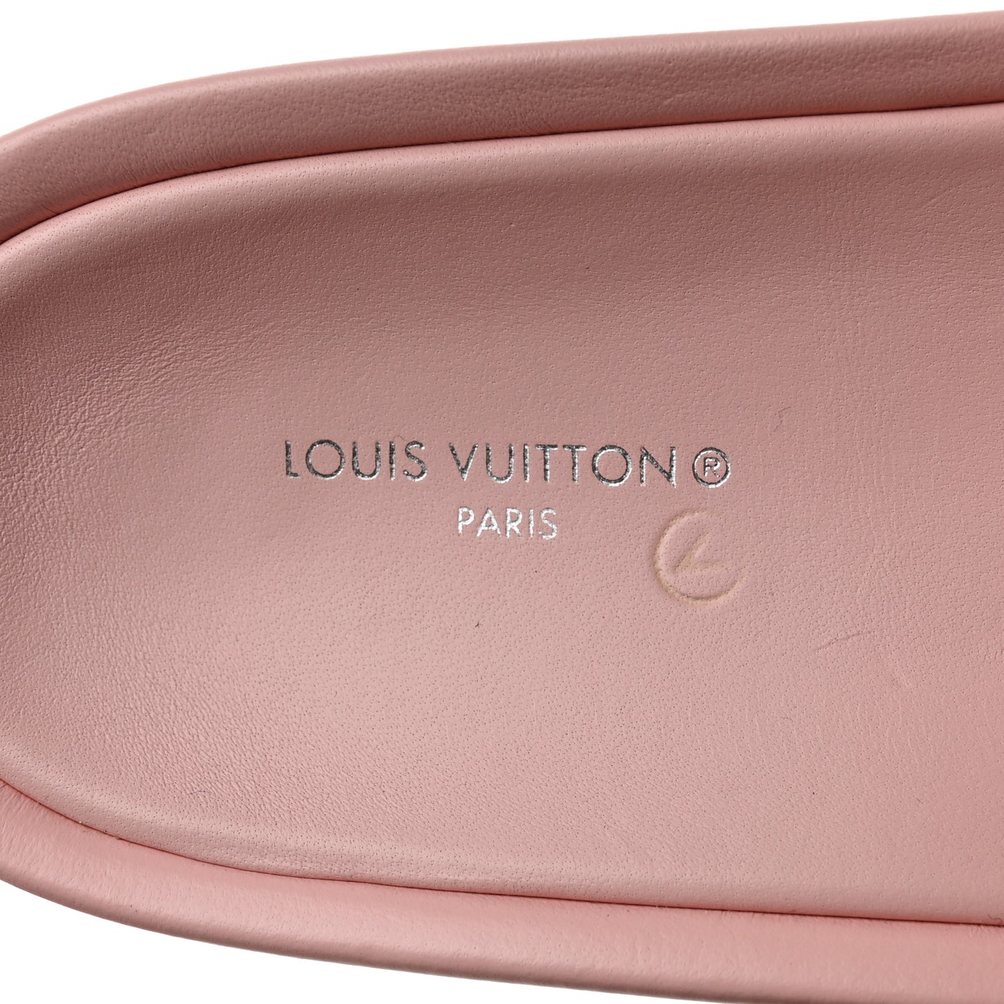 Lambskin Embossed Monogram Jumbo Flatform Mule Sandals 41 Rose Clair