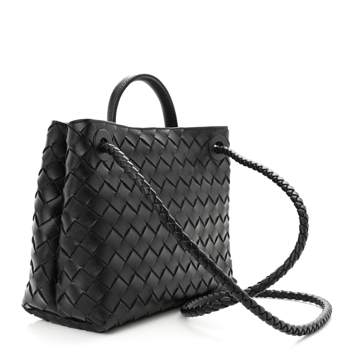 Nappa Intrecciato Small Andiamo Shoulder Bag Black