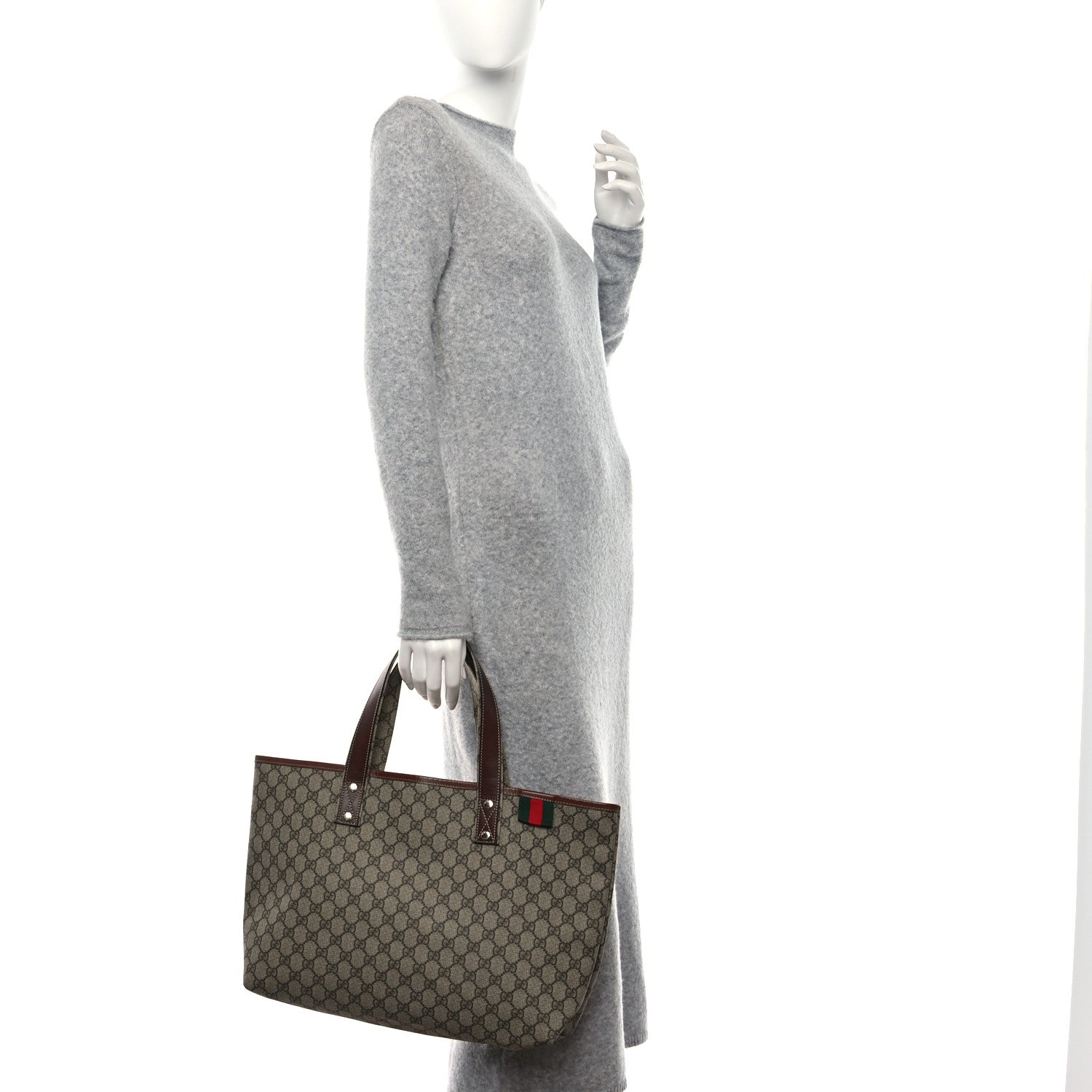 Gucci GG Plus Monogram Medium Signature Web Loop Tote Brown 2 of 9
