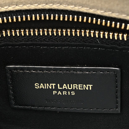 Saint Laurent Canvas Quilted Toy Loulou Puffer Monogram Chain Satchel Cool Beige 6 of 10
