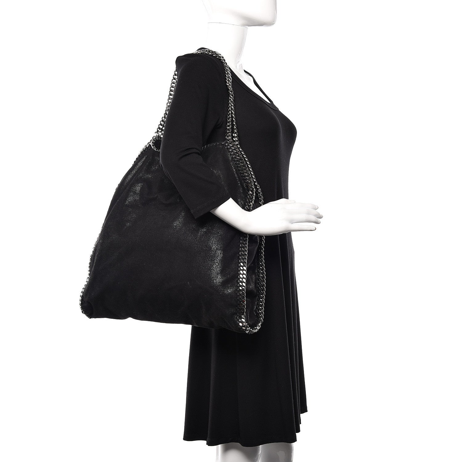 Stella McCartney Shaggy Deer Big Falabella Tote Black 2 of 10