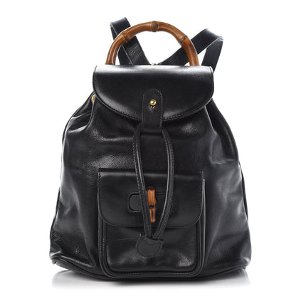 Gucci Calfskin Bamboo Backpack Black 1 of 10