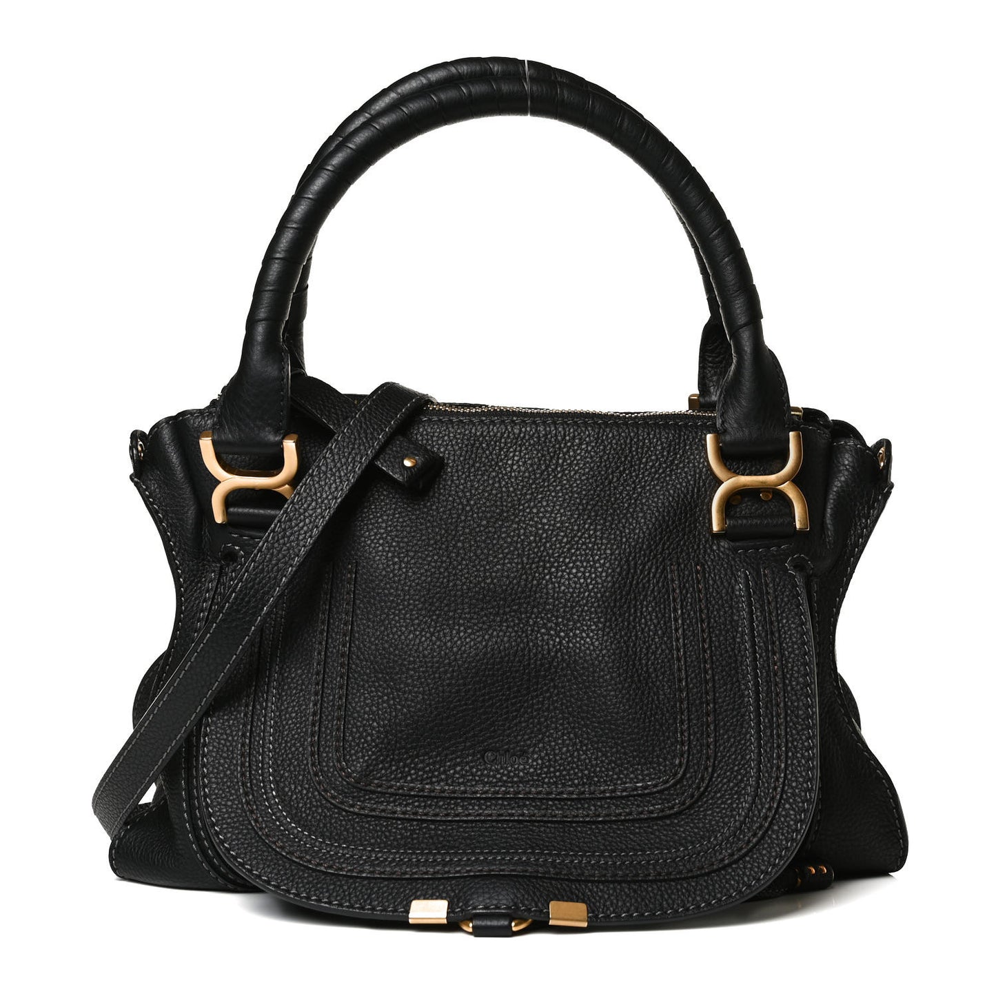 Calfskin Medium Marcie Satchel Black