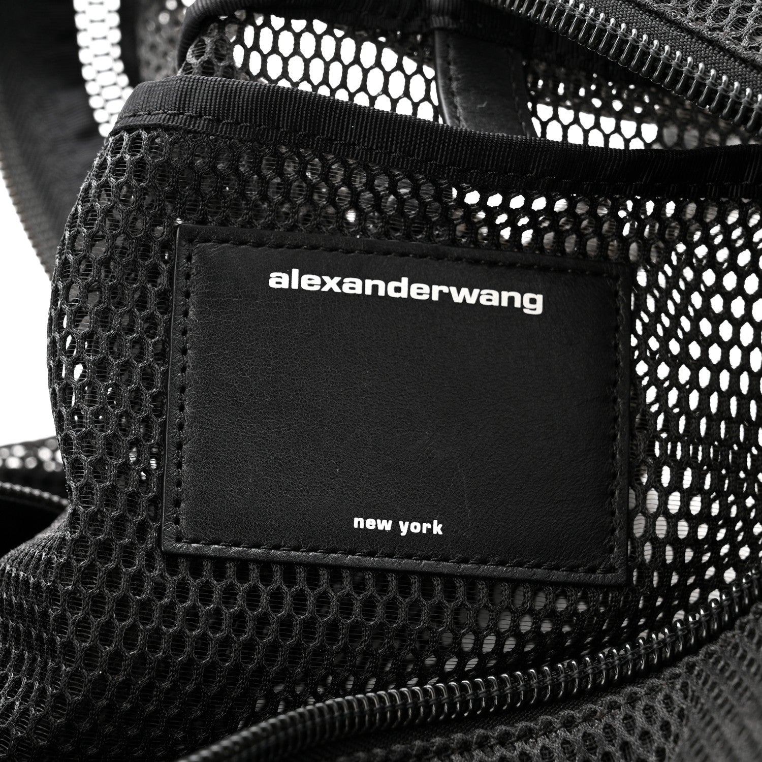 Alexander Wang Nylon Mesh Logo Printed Attica Gym Shoulder Bag