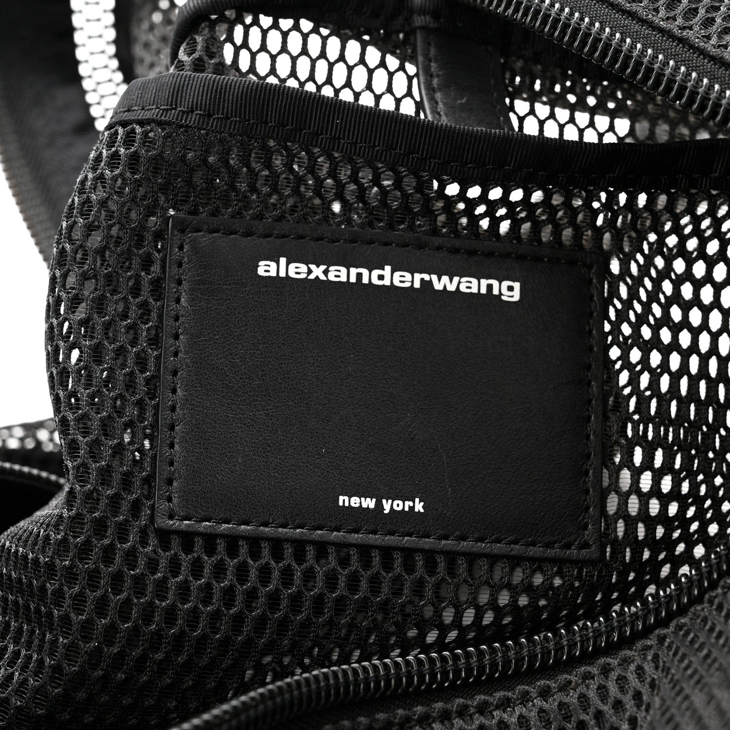 Nylon Mesh Logo Printed Attica Gym Shoulder Bag Black