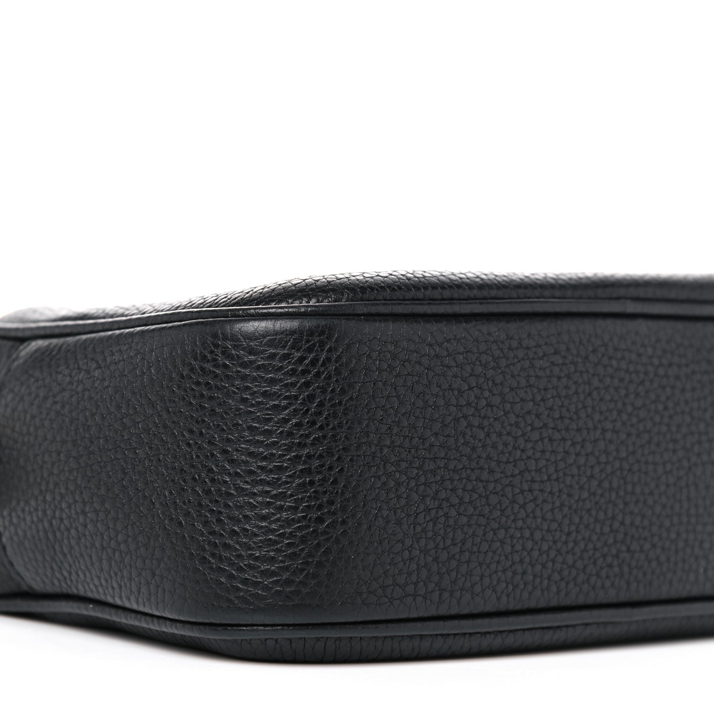 Pebbled Calfskin Small Soho Disco Bag Black