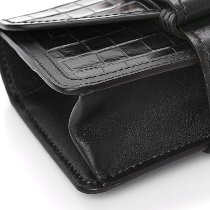 Chloe Calfskin Crocodile Embossed Aby Chain Shoulder Bag Black 7 of 8