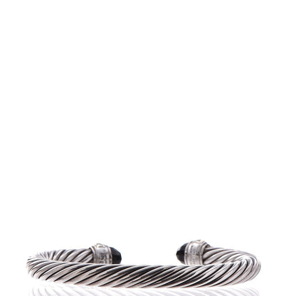 David Yurman Sterling Silver 14K Yellow Gold Black Onyx 7mm Cable Classics Bracelet 3 of 5