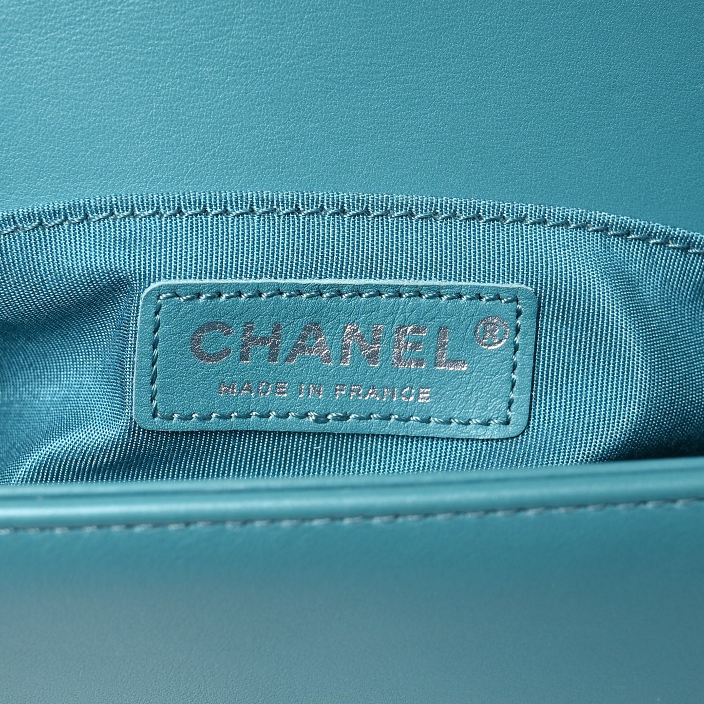 Lambskin Quilted Small Boy Flap Dark Turquoise