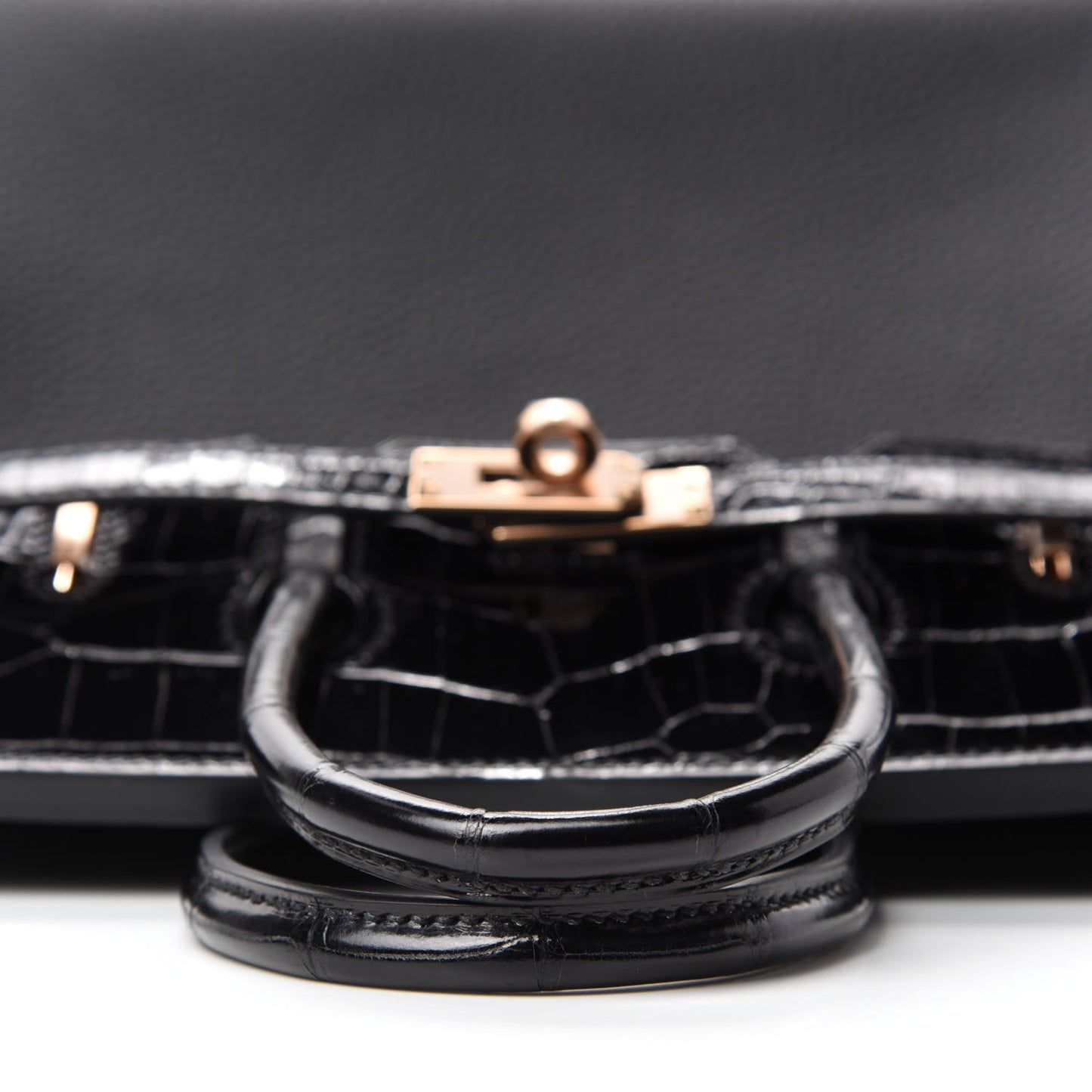 Togo Shiny Niloticus Crocodile Birkin Touch 25 Black