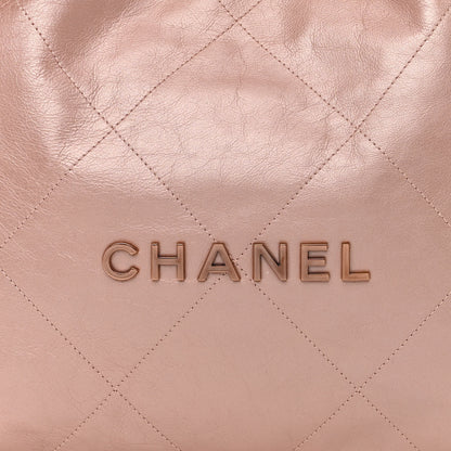 Chanel Metallic Calfskin Quilted Small Chanel 22 Pink 10 of 12