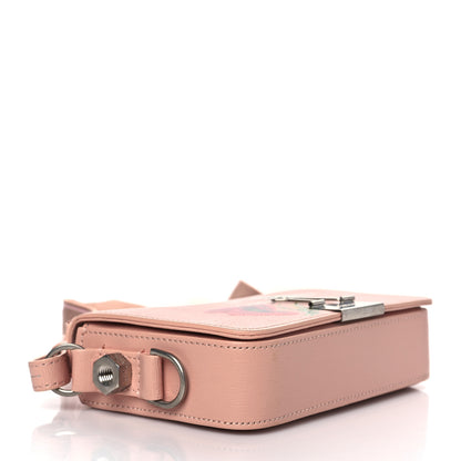 Off-White Saffiano Floral Printed Mini Diag Binder Clip Bag Pink Multicolor 4 of 10