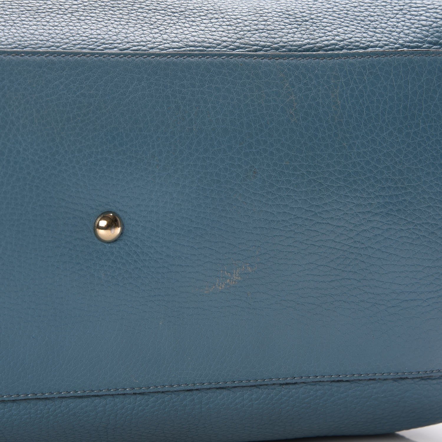 Gucci Pebbled Calfskin Large Bamboo Shopper Tote Light Blue 9 of 12
