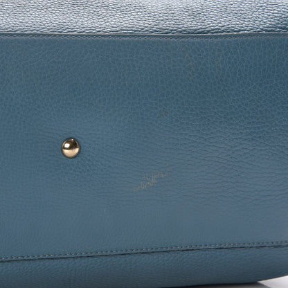Gucci Pebbled Calfskin Large Bamboo Shopper Tote Light Blue 9 of 12