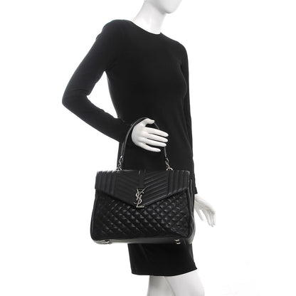 Saint Laurent Sheepskin Tri-quilt Monogram Large College Satchel Black 2 of 13