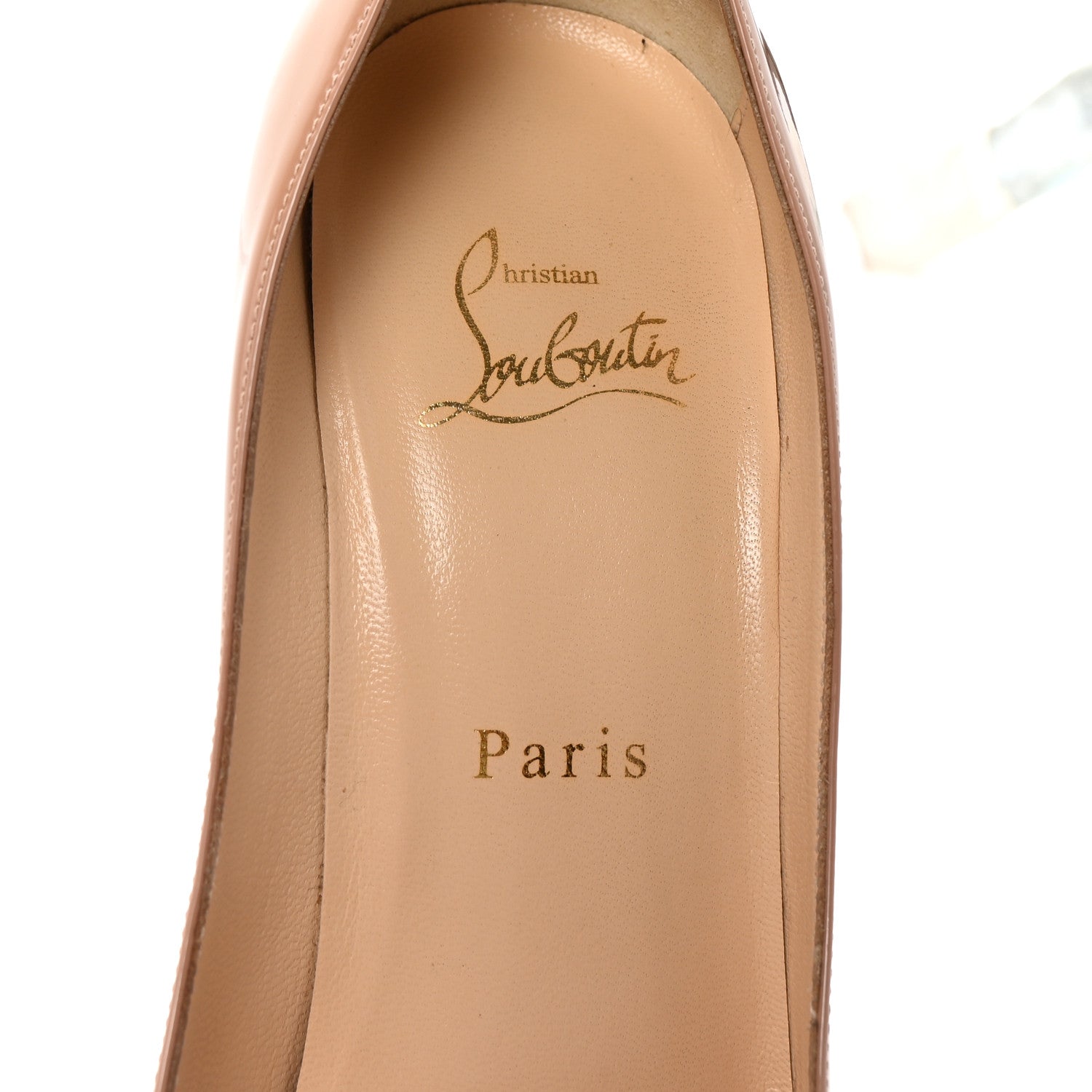 Christian Louboutin Patent Decollete 554 100 Pumps 38.5 Nude