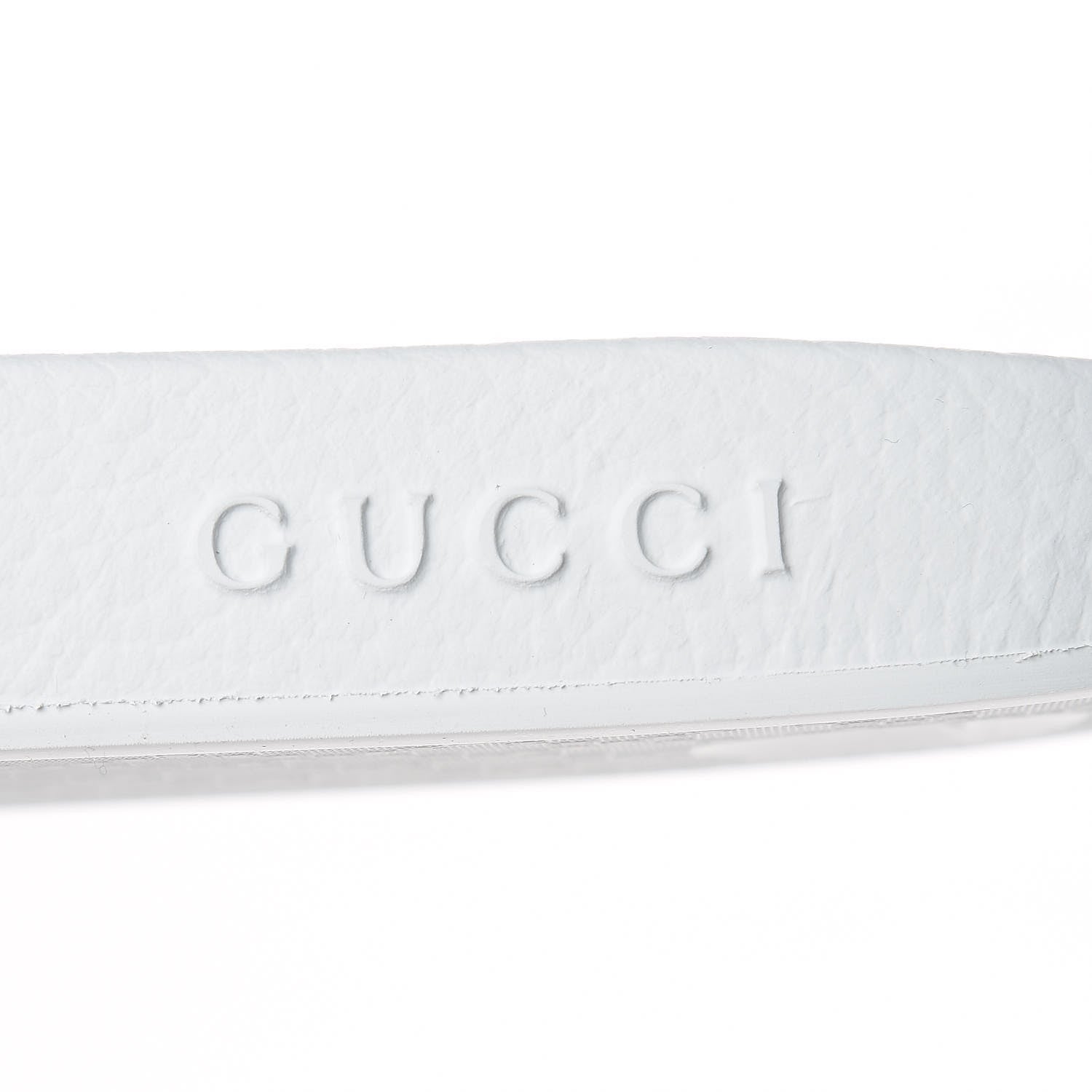 Gucci Canvas Sylvie Stripe Logo Mens Pursuit Slide Sandals 11 Mystic White Hibiscus Red Maritime 6 of 8