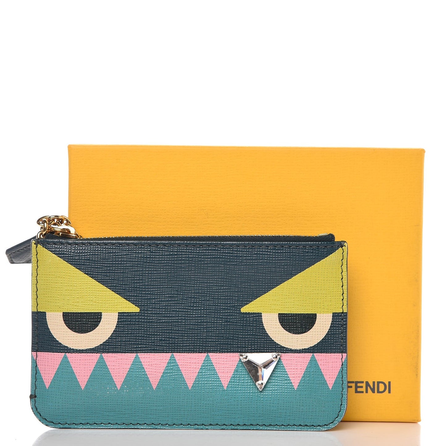 Vitello Crystal Tooth Monster Coin Pouch Key Case Oceano Multicolor