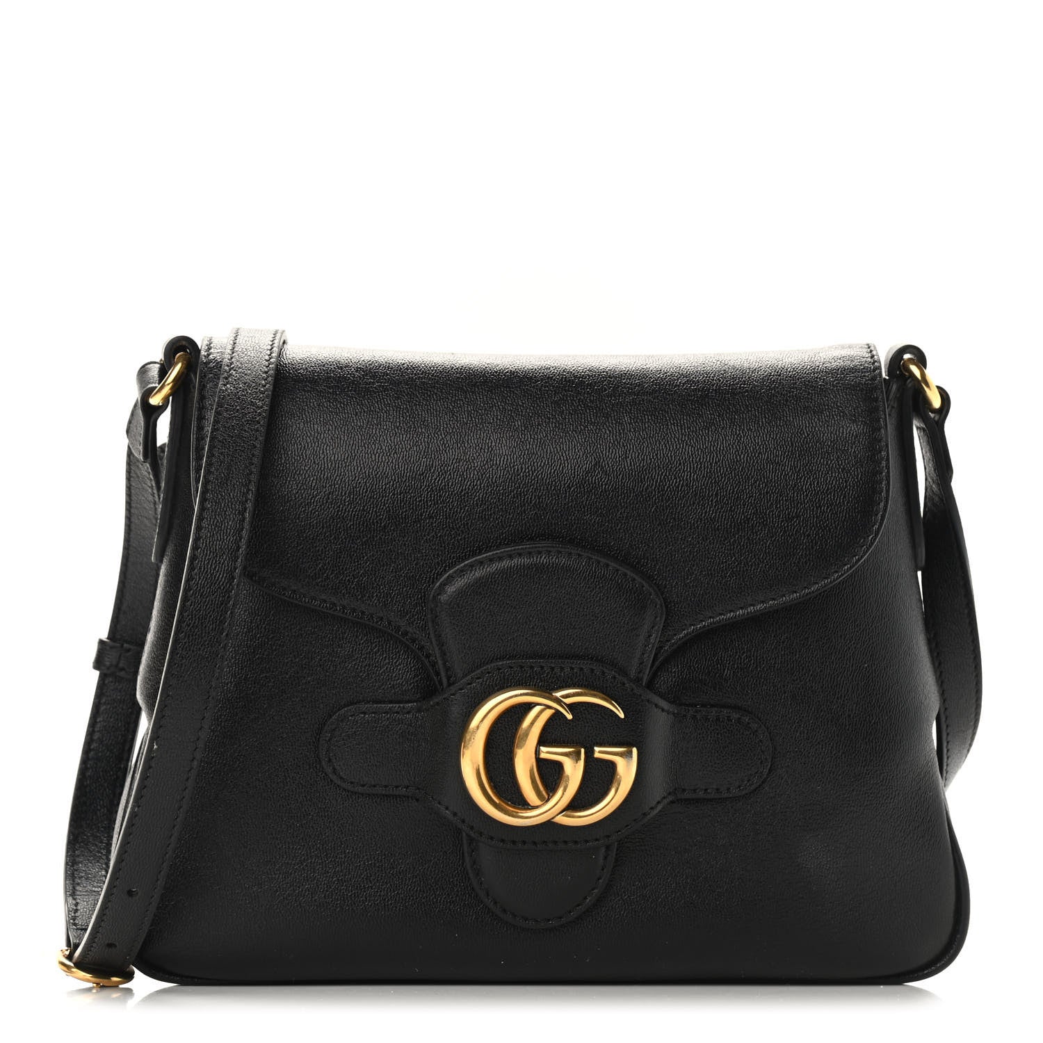 Gucci New Sakai Calfskin Lux Small Dahlia Messenger Shoulder Bag Black 1 of 8