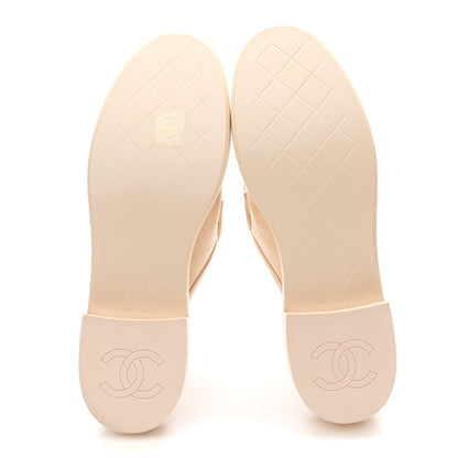 Chanel Lambskin Quilted CC Turnlock Mules 39 Light Beige 6 of 9