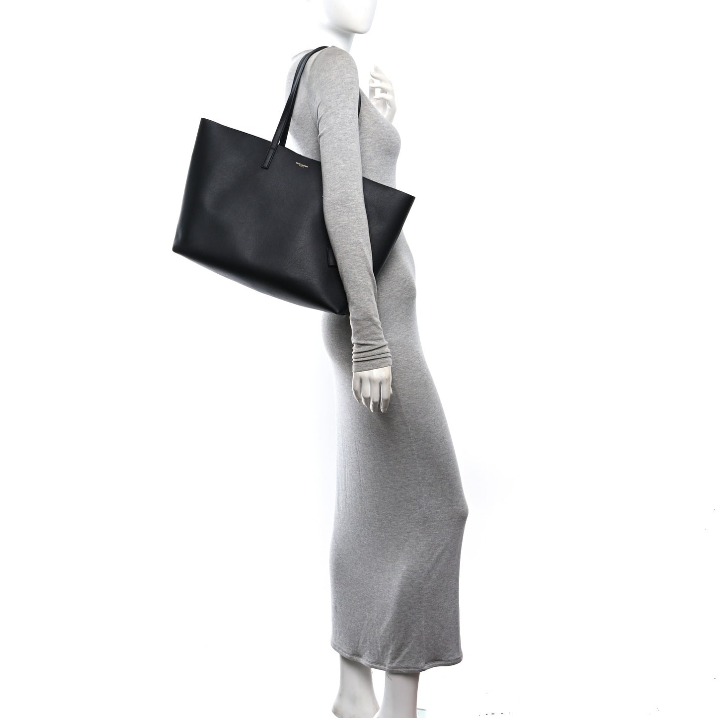 Calfskin Large Shopping Tote Black