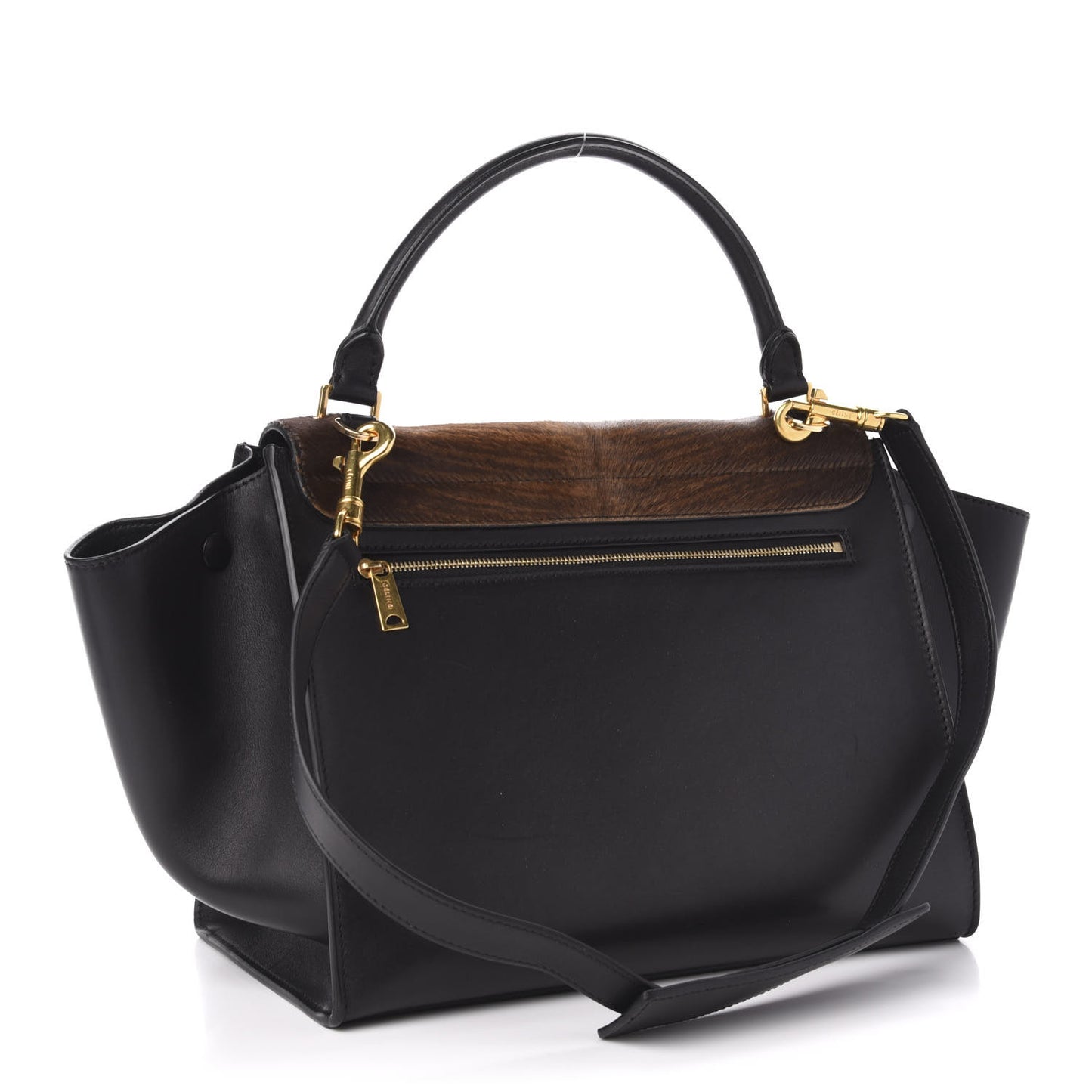 Shaded Pony Hair Calfskin Medium Trapeze Brown