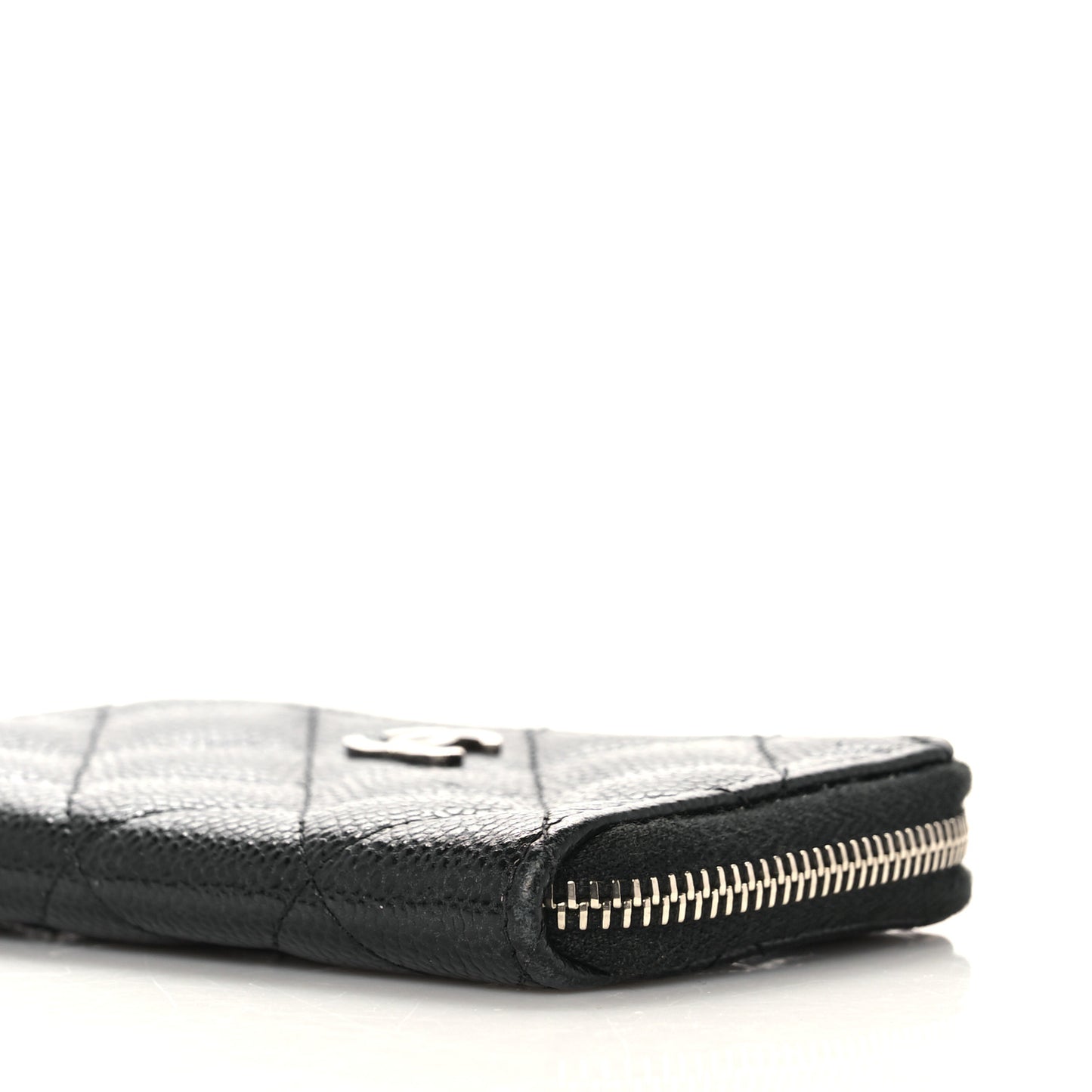 Caviar Quilted Zipped Key Holder Case Black