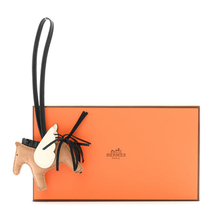 Hermes Milo Lambskin Grigri Rodeo Pegase Horse Bag Charm PM Sesame Black Nata 5 of 5