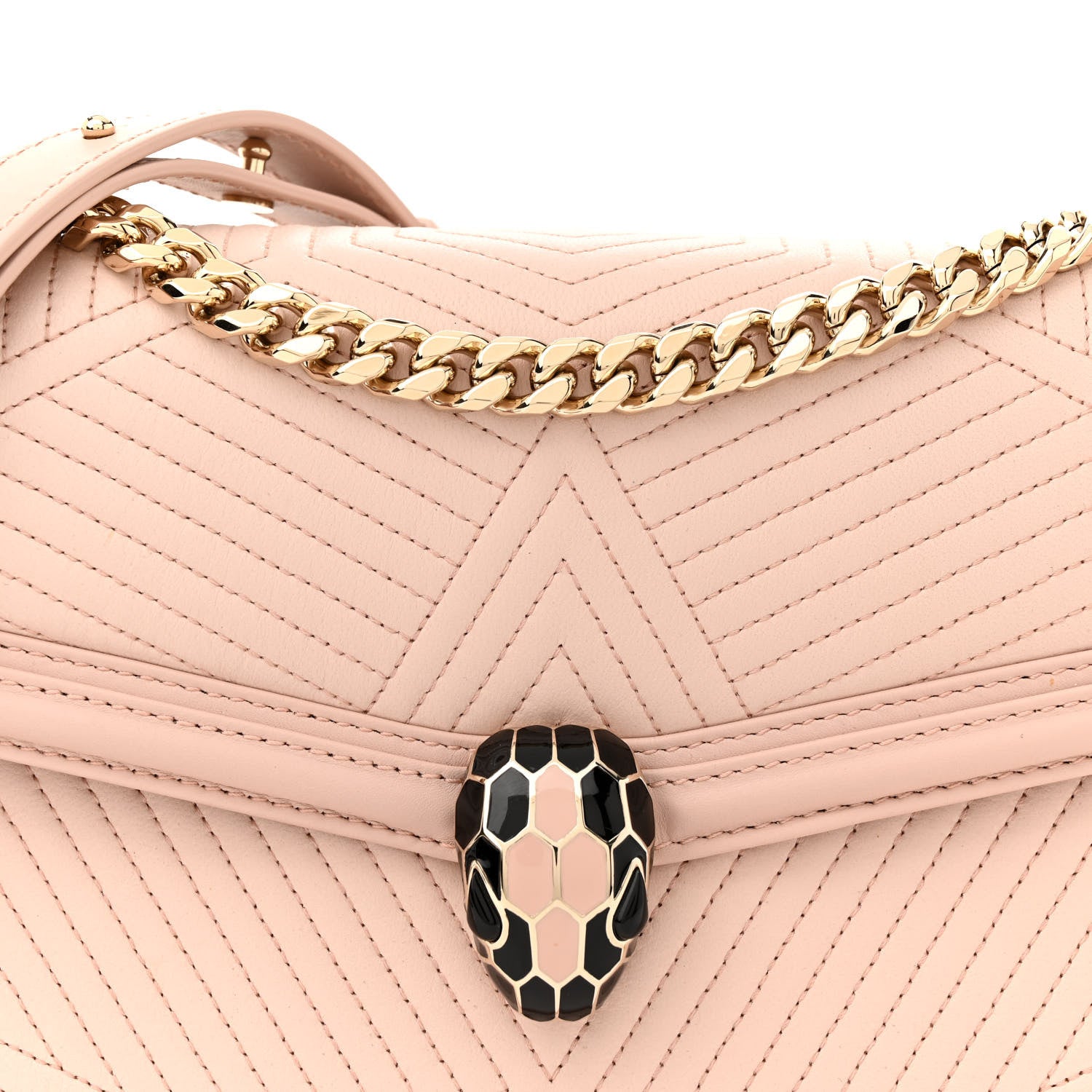 Bulgari Nappa Quilted Calfskin Serpenti Forever Diamond Blast Shoulder Bag Crystal Rose 7 of 13
