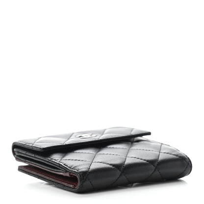 Chanel Lambskin Quilted Compact French Flap Wallet Black 4 of 8