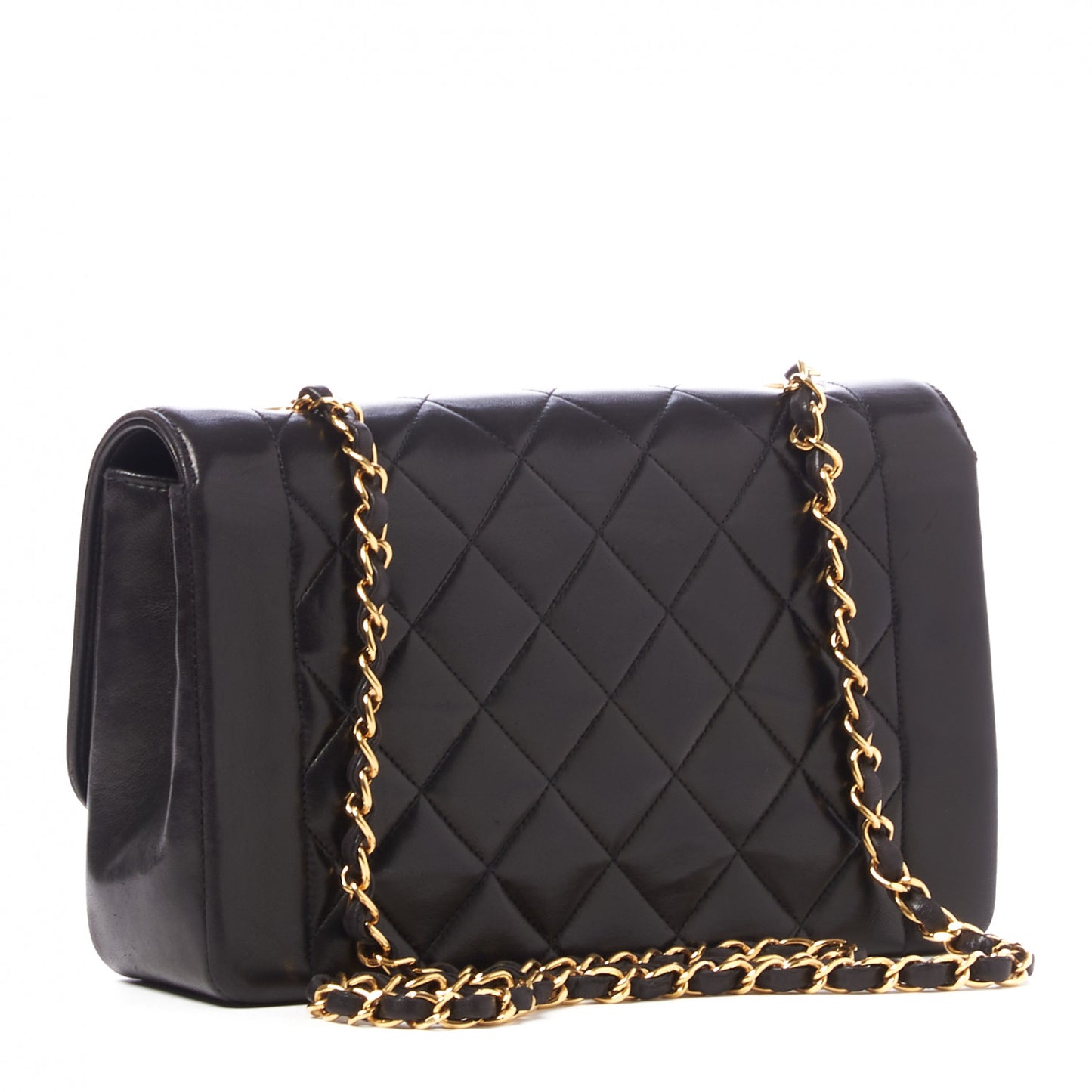 Lambskin Quilted Medium Single Flap Black