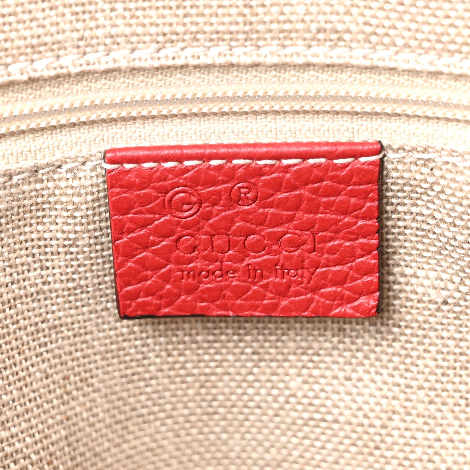 Gucci Dollar Calfskin Small GG Charm Dome Bag Red 6 of 10