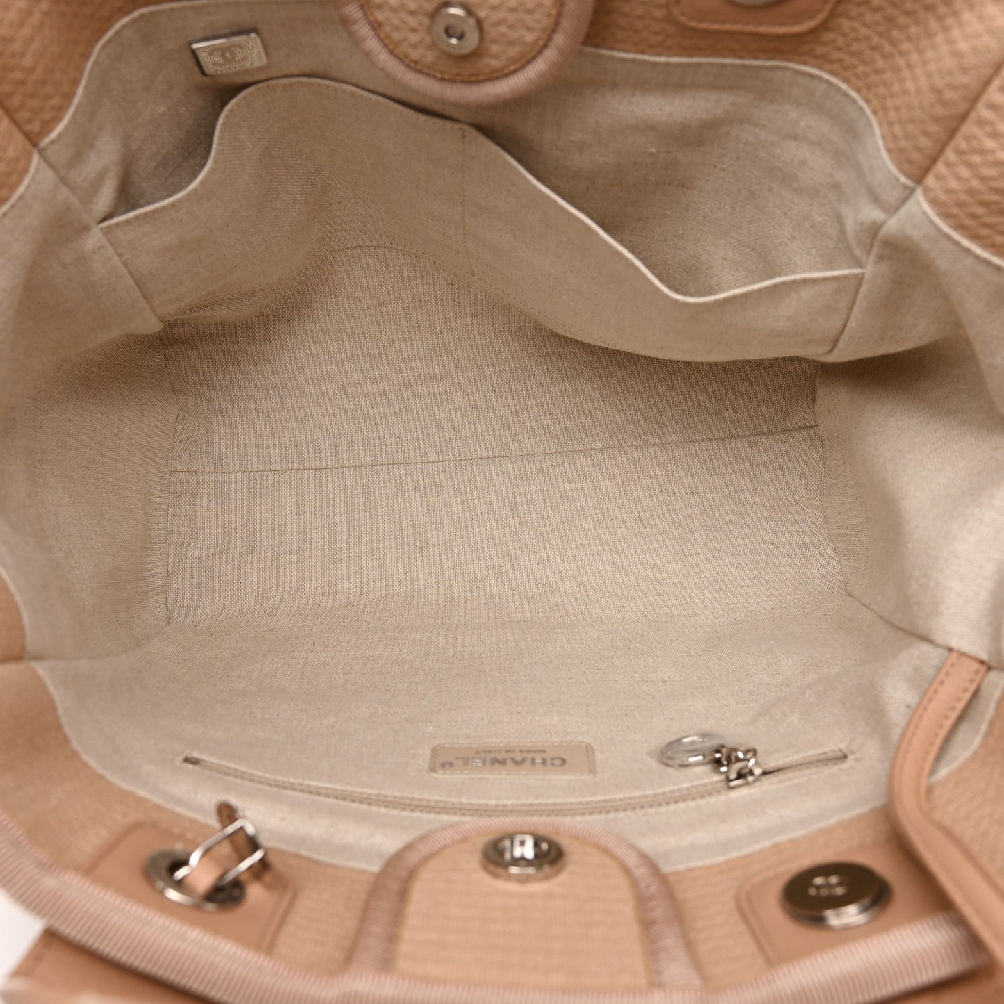 Mixed Fibers Small Deauville Tote Beige