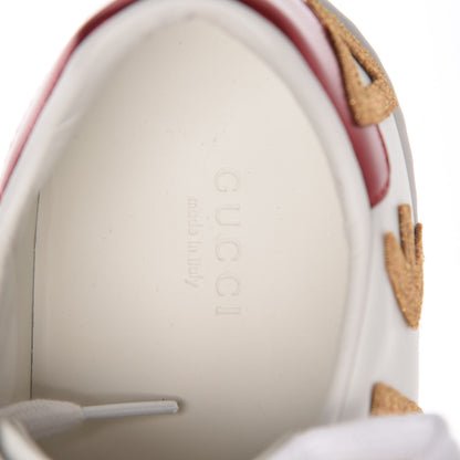 Gucci Calfskin Nappa Web LOVED Embroidered Womens Ace Sneakers 42 White Red Flame Notte 7 of 8