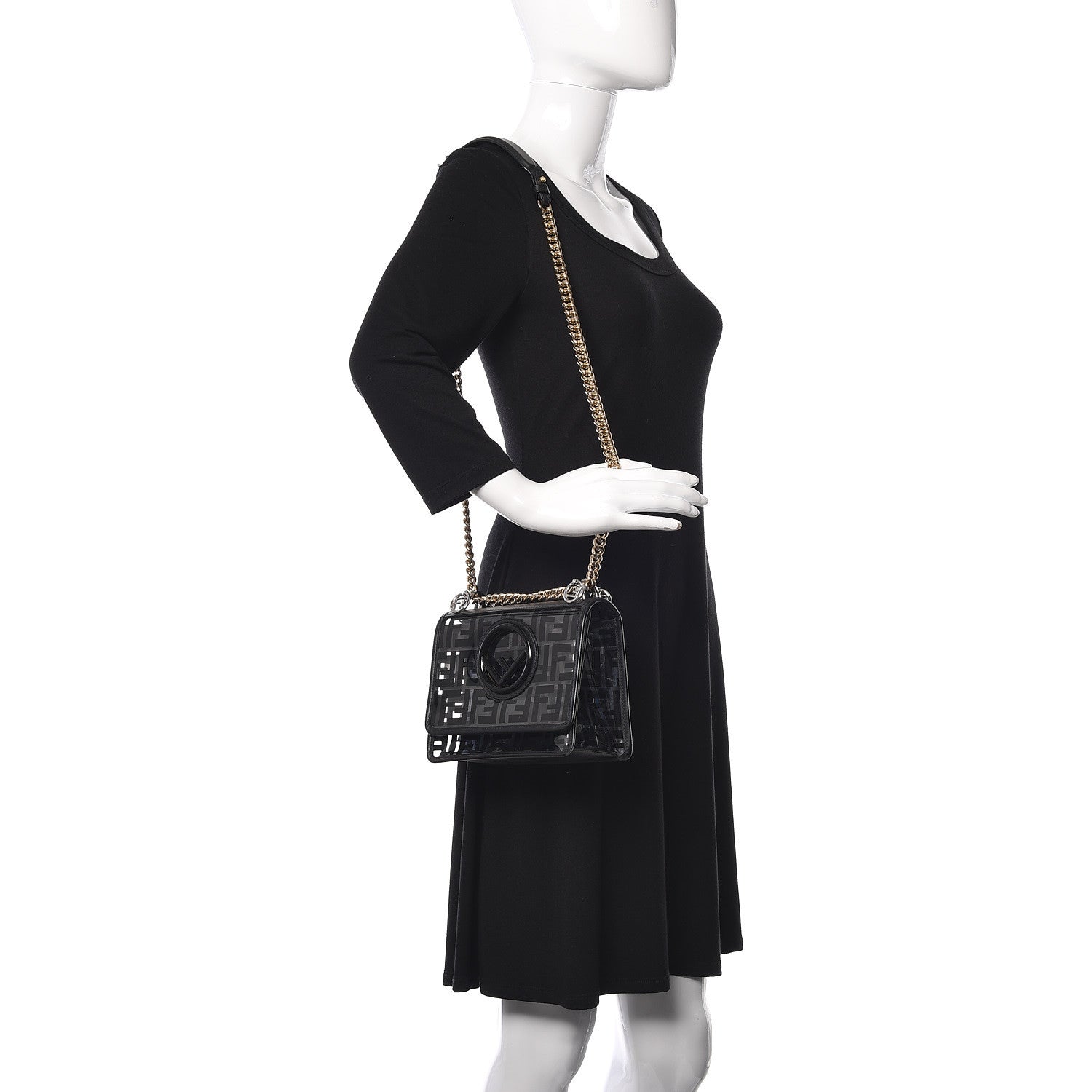 Fendi TPU FF Vitello Century F is Fendi Small Kan I Shoulder Bag Black 2 of 13