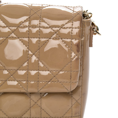 Christian Dior Patent Cannage New Lock Pouch Beige 8 of 10