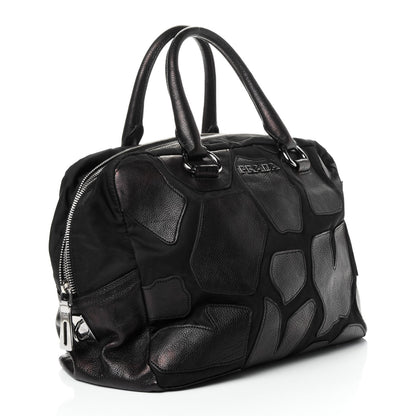 Prada Tessuto Nylon Vitello Satchel Black 2 of 7