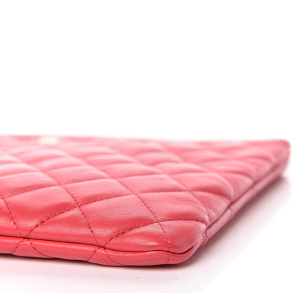 Chanel Lambskin Quilted Medium Cosmetic Case Red 9 of 10