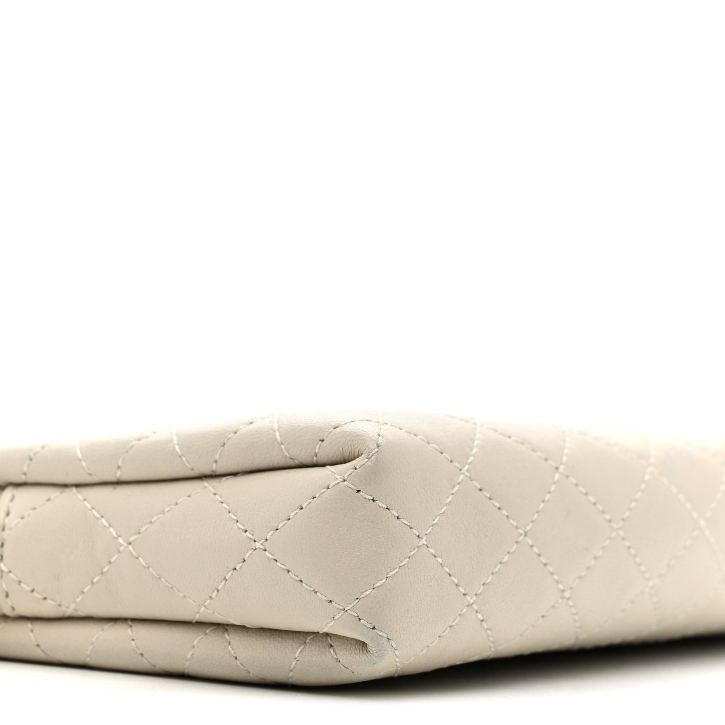 Lambskin Quilted Gaby Zipped Pouch Crema Soft