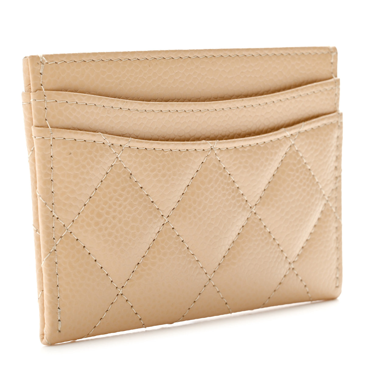 Chanel Caviar Quilted Card Holder Beige 3 of 8