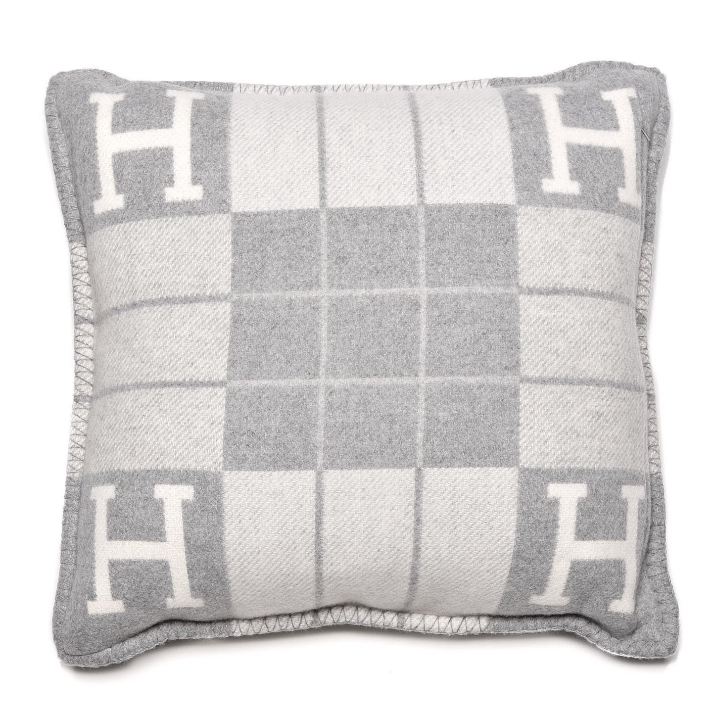 Wool Cashmere Avalon III Pillow PM Ecru Gris Clair