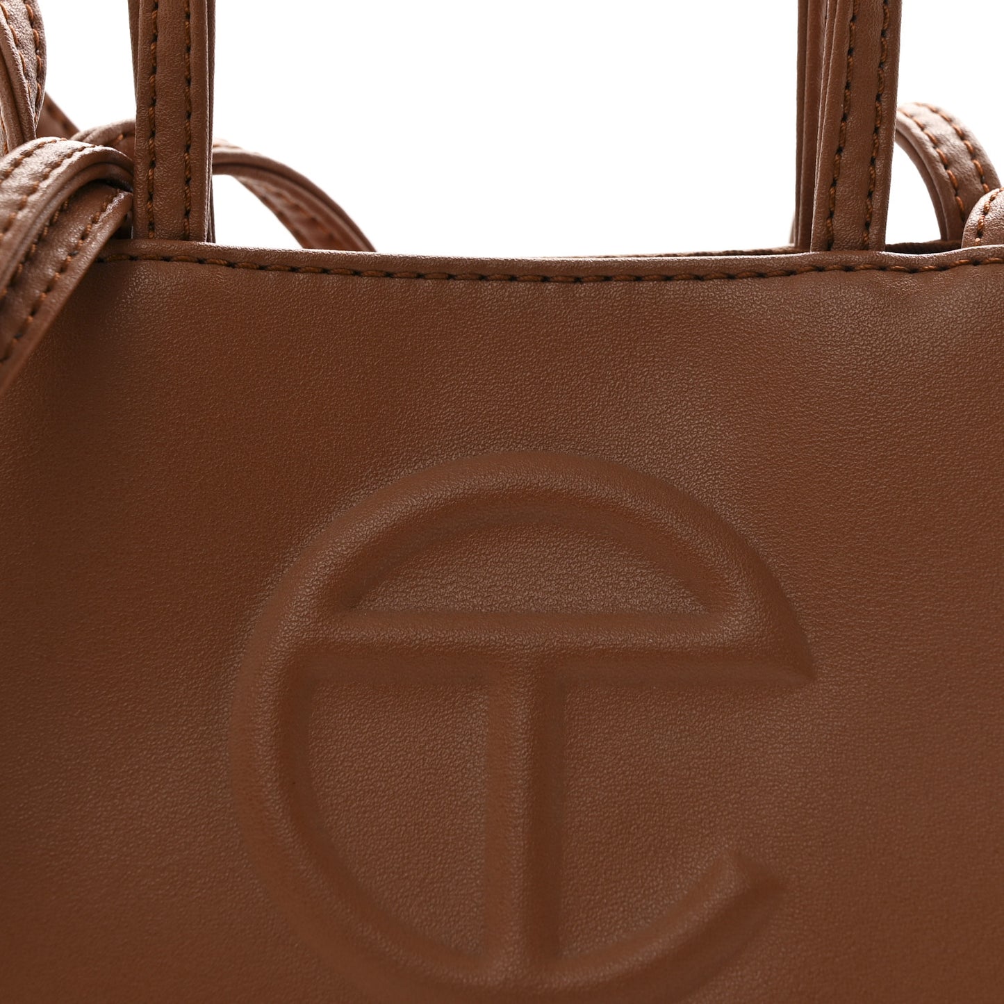 Vegan Leather Small Shopping Bag Tan
